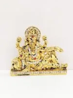 Image of Golden Black Ganesha Car dashboard Idol