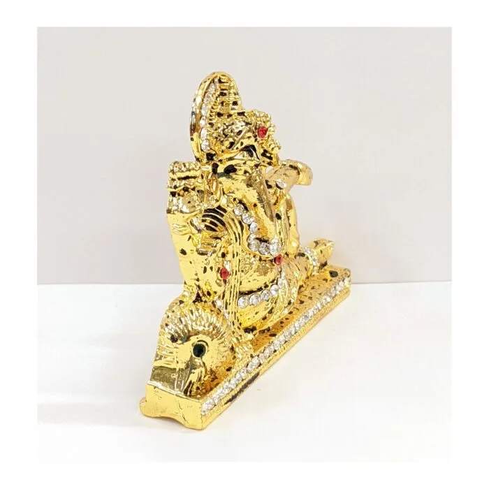 side view of Image of Golden Black Ganesha Car dashboard Idol