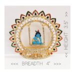 dimensions Image of baby Krishna - Laddu Gopal Idol on a Jhula - Swing.