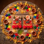 Light weight Shubh Labh with Bandhani work