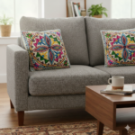 Set of 2-Wool Embroidery Cushion Covers-AC