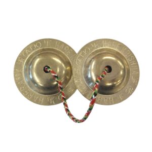 image of a pair of metal cymbals also called as manjira, used for religious and musical purposes