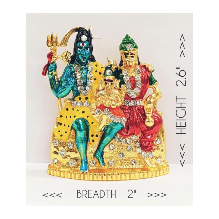 dimensions on Image of Car dashboard Idol of Shiv parivar