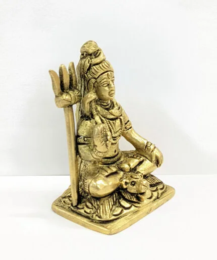 side view Brass shiva idol for home and car dashboard