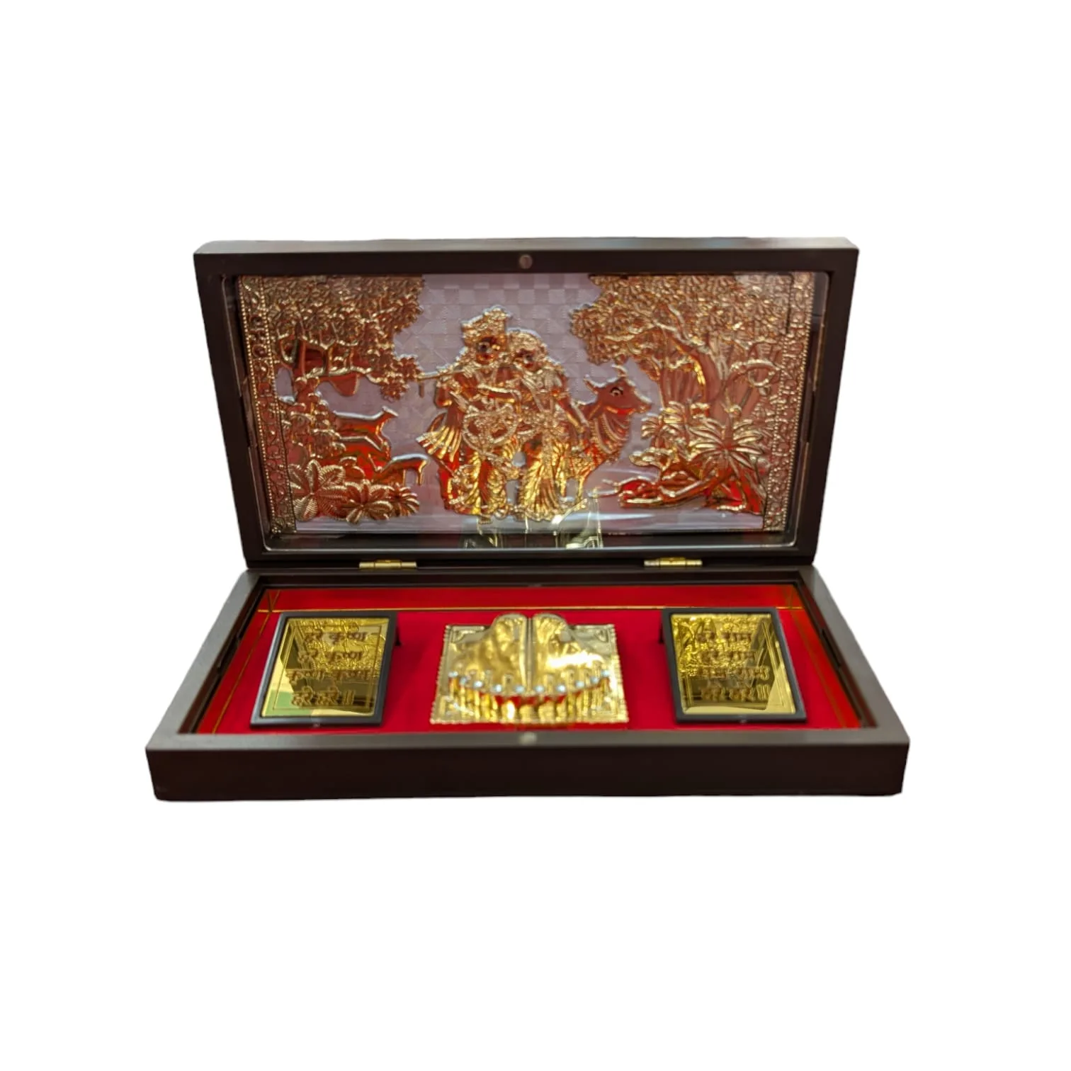 Gold plated Gift Box with Radha Krishna