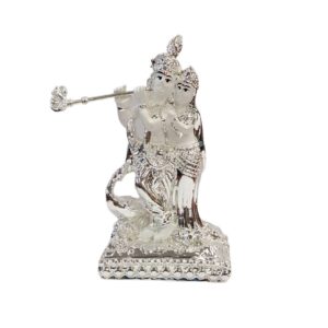 A beautiful statue of Radha krishna with pure silver plating