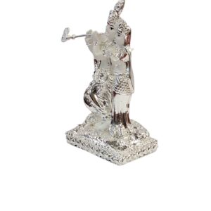 side view of pure silver coated Radha Krishna