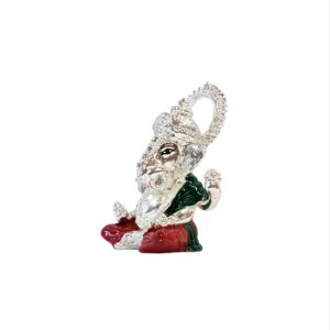 side view Image of Pure silver plated Ganesha Car Dashboard Statue