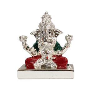 Image of a Pure Silver coated Ganesha Car Dashboard Idol for sale in Canada and US.