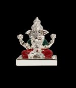 Silver Plated Dugdu Ganesha - 3 inches - Image 4