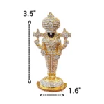 Dimensions on the Image of balaji standing with white stone, Perfect for Home mandir and Car Dashboard Idol