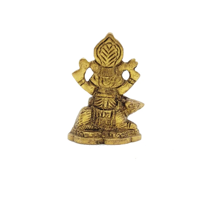 Image of a brass ganesha on mushak statue
