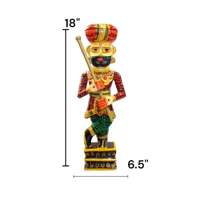 Statue Wooden Hand Painted Watchmen-18inch - Image 2