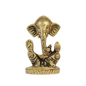 Image of a brass Ganesha Idol, it features a torsoless design for sale in Canada and US