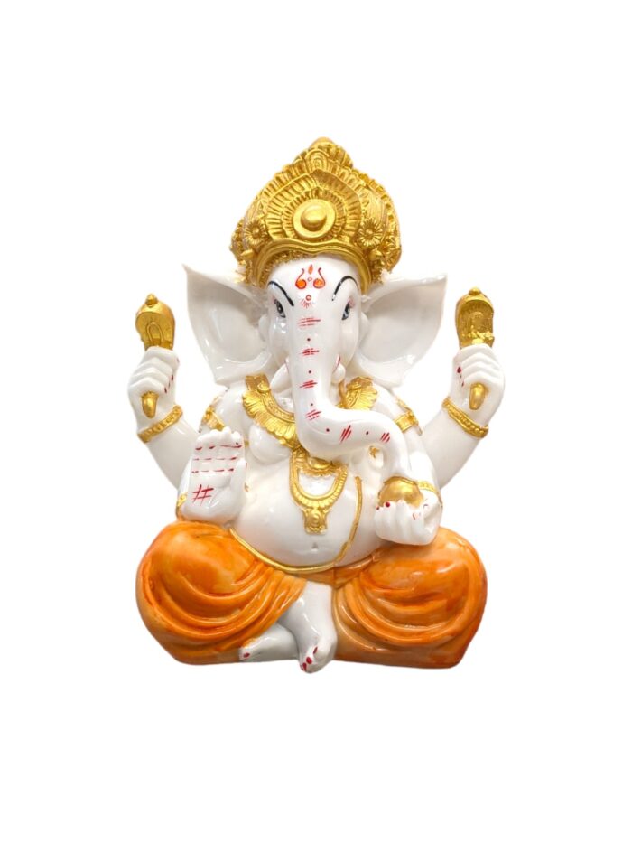 Image of Large Ganesha Idol wearing orange dhoti