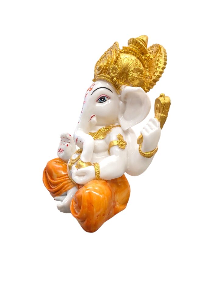 side view Image of Large Ganesha Idol wearing orange dhoti
