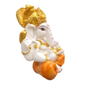 Image of Large Ganesha Idol wearing orange dhoti