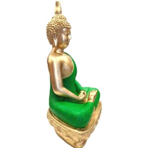 Side view of a meditating buddha statue