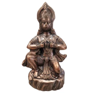 Image showing a Metal Hanuman statue with copper plating , for sale in Canada and US only