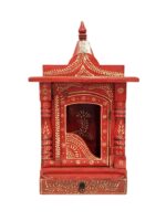 Wooden Temple for Home | Hand Painted Pooja Mandir - 21 inch - Image 3