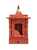 Wooden Temple for Home | Hand Painted Pooja Mandir - 21 inch - Image 3