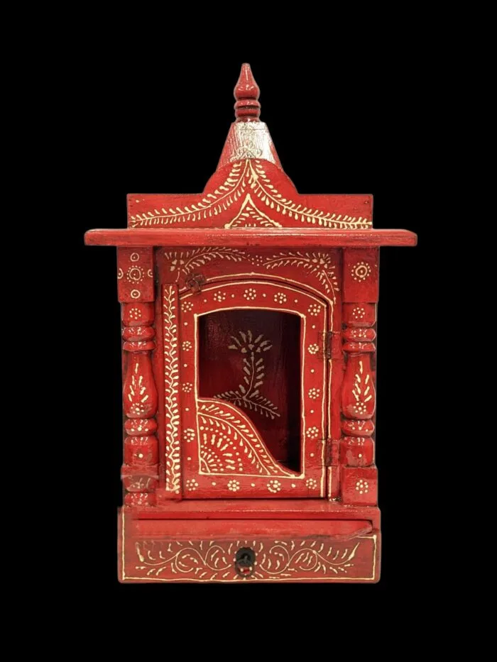 Wooden Temple for Home | Hand Painted Pooja Mandir - 21 inch - Image 4