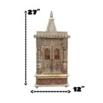 Wooden Golden Oxidized Temple with Doors - Image 2