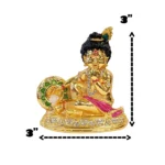 dimensions on Image of krishna makhan chor sitting car dashboard Idol