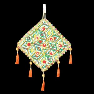 Image of handcrafted kite shaped wall hanging for home decor and Diwali decorations in Canada and the US.
