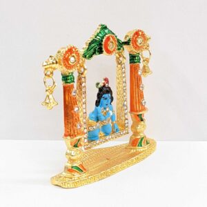 side view image of krishna on jhula car dashboard Idol