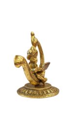 Other side view - Metal Idol of Ganesha working on a Laptop, Perfect gift for new offices.