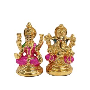 Image of Lakshmi Ganesha Gold Plated Statue