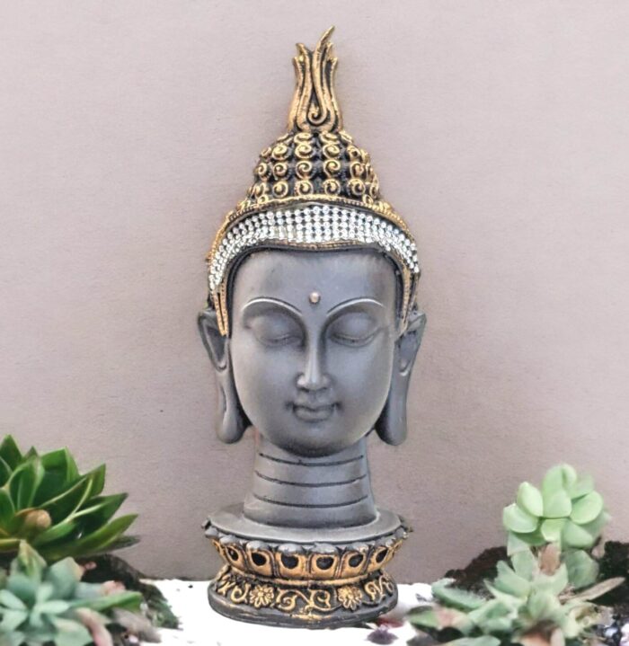 Buddha face placed on a lotus