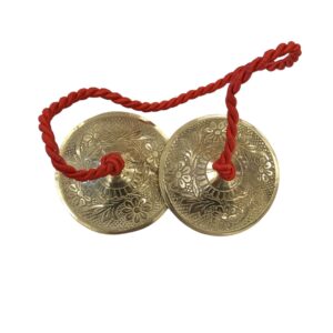 Image of Brass cymbals also called as manjira used for mediatation and music