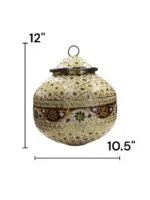 Meenakari Matka for Ghadoli, House Warming, or Jaago - White - 12 Inch - Image 3