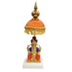 image of Ganesha Car dashboard Idol with orange chattar