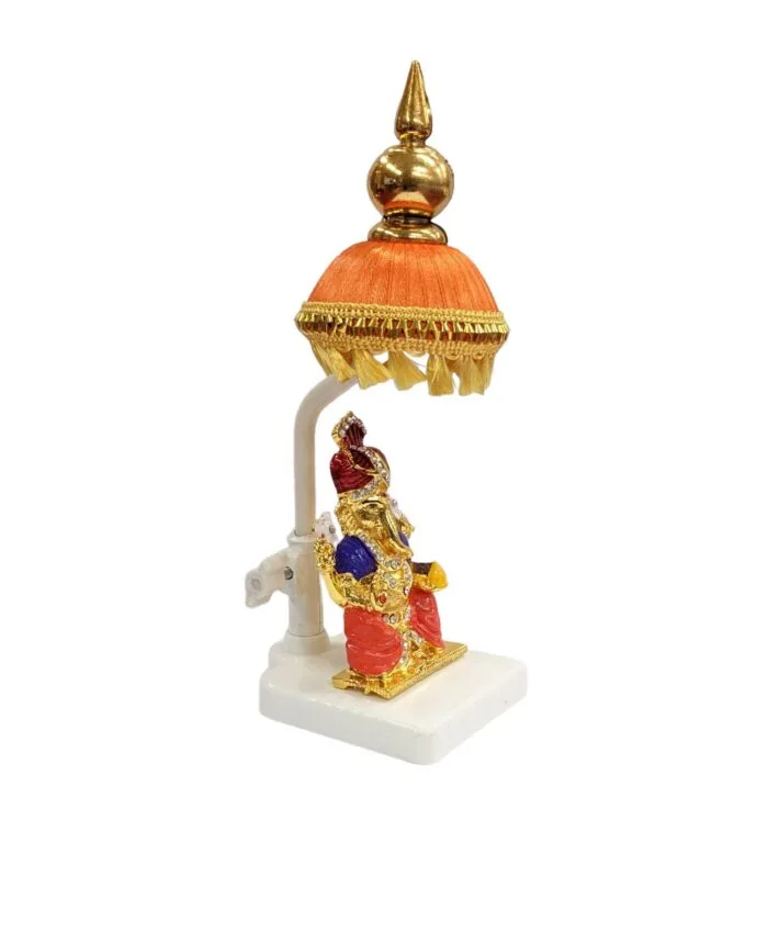 Ganesha with chattar - Orange | Car dashboard Idol - Image 2
