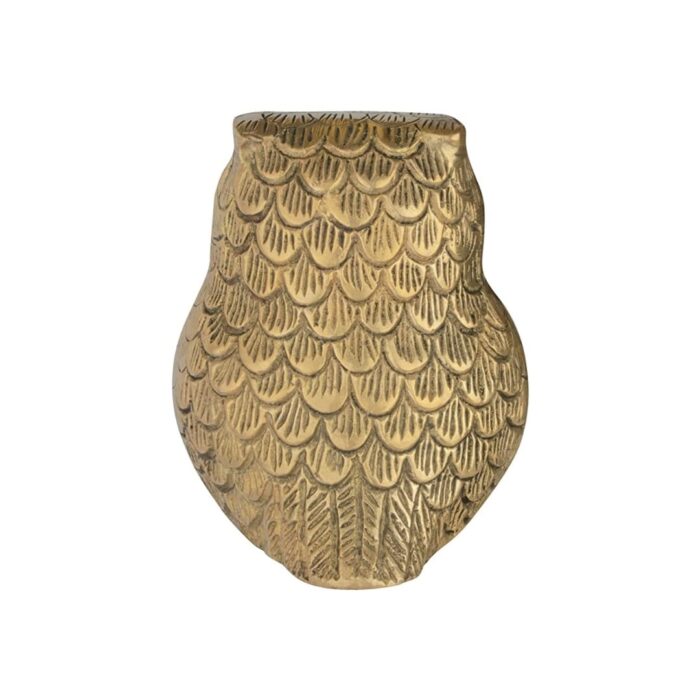 Back side view Image of a Brass Owl figurine for your home . A very prosperous idol according to vastu shastra and feng shui