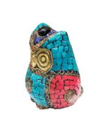 Brass Statue of Owl with Inlay Work-3.5 inch - Image 4