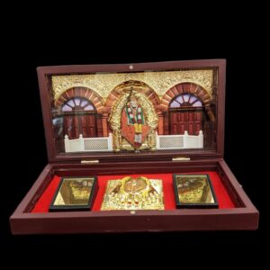 Image of a Diwali Gift - Gold plated Shirdi Sai baba with charan paduka