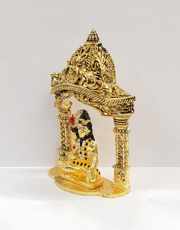 side view Image of Shiva inside a Mandir Car Dashboard Idol.