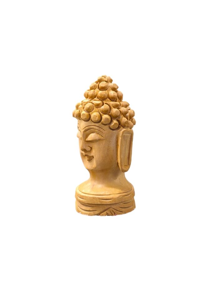 side view Image of a pair of hand carved 3 Inch wooden Buddha Statue for sale in Canada and US