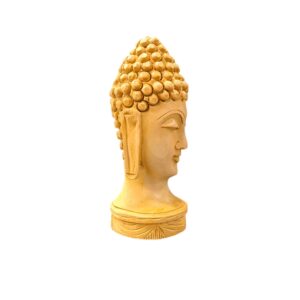 Side view Image of a hand carved 5 Inch wooden Buddha Statue for sale in Canada and US