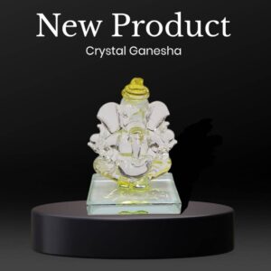 new product Image of a yellow crystal car dashboard Idol of Ganesha