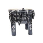 Wooden Elephant Stool - Black | Home Decor from India
