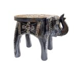 Wooden Elephant Stool - Black | Home Decor from India