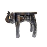 Wooden Elephant Stool - Black | Home Decor from India