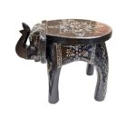 Wooden Elephant Stool - Black | Home Decor from India