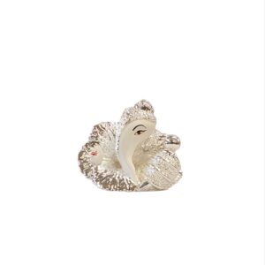 Image of a Silver plated Ganesha Car dashboard Idol, Great Gift idea for house warming, office