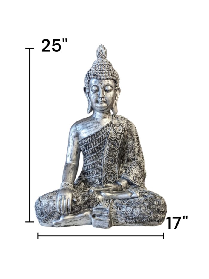 Nag Buddha Idol - Silver Antique - 25 inch - Image 4